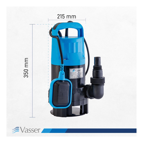 Imagen 5 de 11 de Bomba Desagote Agua Sucia Vasser De750ps 750w 10mts Cable 75