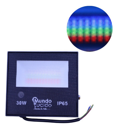 Reflector Luz Led 30w Efecto Multicolor Rgb Impermeable Ext