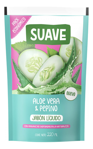 Jabón Liquido Suave Aloe Vera & Pepino 220ml 