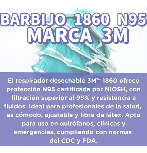 Barbijo Mascarilla 3m 1860 N95 Respirador Medico Caja X20
