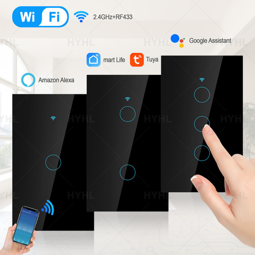 Merion Interruptor Inteligente Touch Wi-fi De 2 Vías Sin Neutro Color Negro Corriente Nominal 10 A Voltaje Nominal 110v