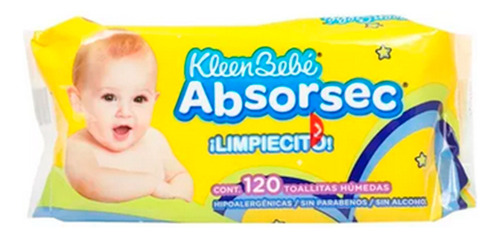 Toallas Humedas Kleenbebé Absorsec Limpiesito 120 Toallitas