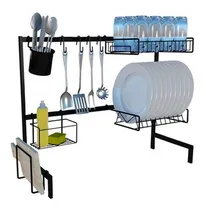 Comprar Cozinha Autossustentável Com Escorredor De Louça Luxo Cor Preto