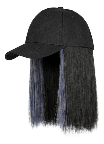 Peluca De Béisbol Wigs Con Gorra, Seda De Aspecto Natural, A