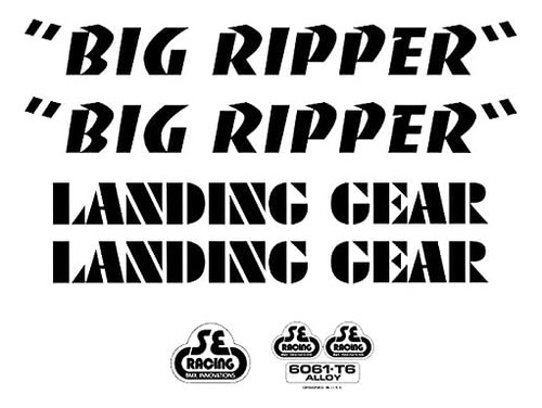 Se Bikes Big Ripper Decal Set Null Negro