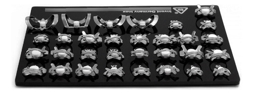 Grapa Dental Aislamiento Set 31pz Bandeja 6b Germany Premium Plateado