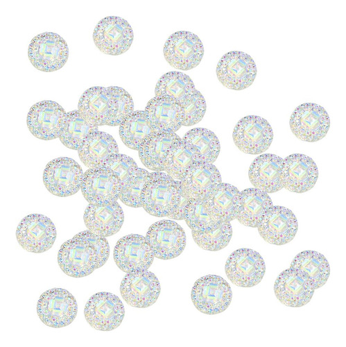 12 Mm Resina Ronda Rhinestone Adornos De Espalda Plana