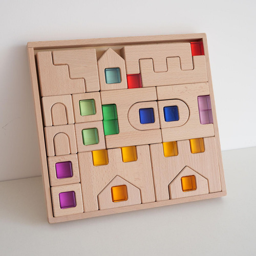 Bloques De Construcción De Madera, Juego De Bloques De