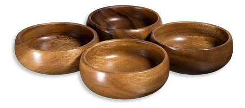 Juego De 4 Cuencos Calabash Hechos A Mano De Madera De Acaci