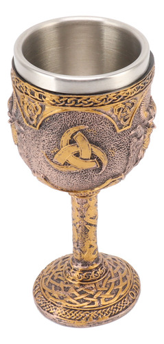 Copa De Vino Retro, Copa Nórdica Vikinga De Resina, Acero In