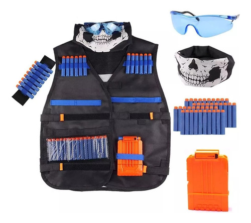 Kit De Chaleco Tactico Dardos Para Nerf 46 Piezas - Premium