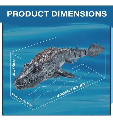 Juguete De Mosasaurus,dinosaurio Rc Con Luz Y Agua Rociadora