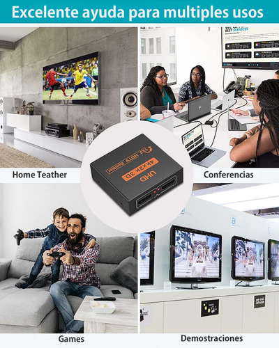 Imagen 7 de 8 de Splitter Full 4k Hdmi 2.0v 1 Entrada A 2 Pantallas 1x2 4k3d