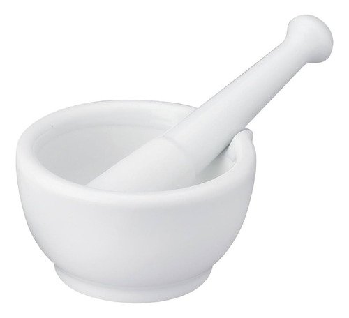 Mortero Para Cocina Porcelana 50mm Con Pilon Blanco