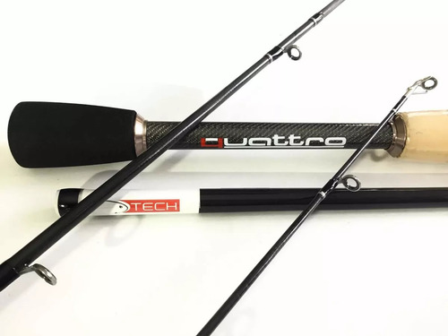 Caña Baitcast Tech Tackle Quattro 7' 10-20 Lb Grafito 4tr Color Negro
