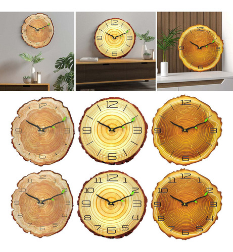 T Reloj De Pared Silencioso De 12 Pulgadas, Reloj 4 Números