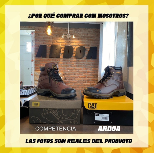 Imagen 6 de 10 de Botas Cat Caterpillar Impermeables + Cinto Y Billetera Stock
