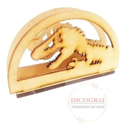 Servilletero Dinosaurio T-rex Corte Mdf 3mm 7pzas Servilletero Dinosaurio T-rex Corte Mdf 3mm 7pzas
