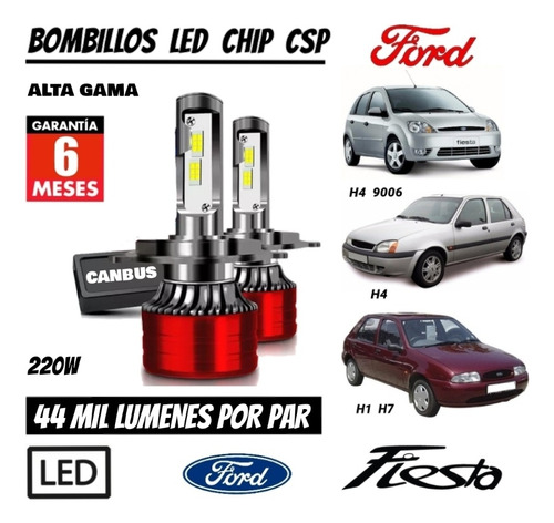 Bombillo Led Chip Csp 44 Mil Lumenes Par Ford Fiesta 