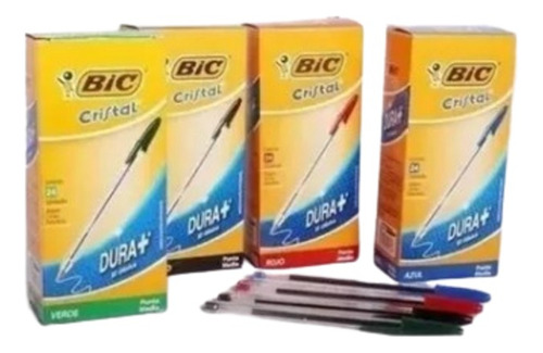 Bic Negro 2 Cajas + 2 Und Azul + 2 Und Rojo + 2 Und Verde