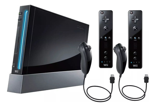 Nintendo Wii Black Dos Mandos 128 Gb Juegos Retrocompatible Negro (Reacondicionado)
