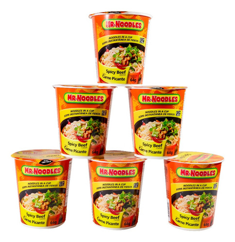 Mr.noodles Sopa Instantánea De Fideos Carne Picante 12 Un