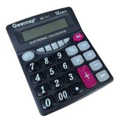 Calculadora Kk111 12 Dig Números Cor Preta Grande Big Contas Cor Preto