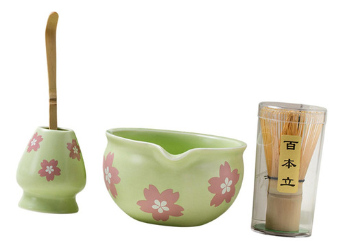 4x Set De Té Matcha, Batidora Y, Cerámica, Estilo B