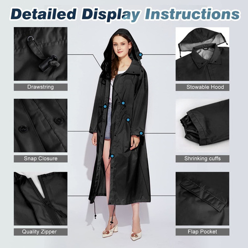 Chubasqueros Largos Para Mujer, Impermeable Mujer