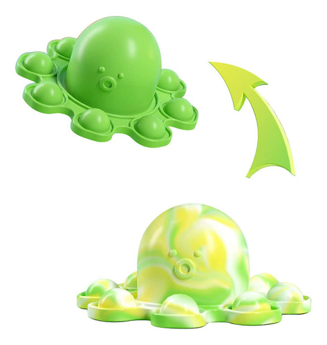 Pop It Fidget Toy Pulpo Reversible Antiestrés Verde