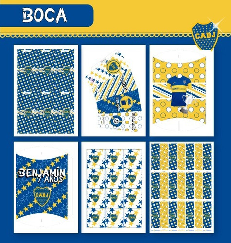 Kit Imprimible Boca Juniors Candy Bar Cumpleaños Full