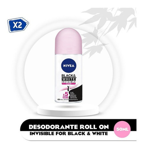 Desodorante Roll-on Nivea Invisible For Black & White 50 Ml