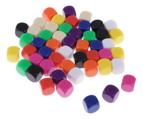 50pieces Square Edge Dados En D6 Six Sided Rpg Gaming Gift