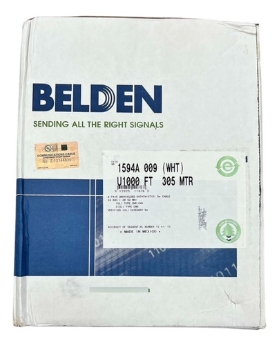 Cable Utp Cat5e Belden Bobina 250m 100%cobre Ul Certificada. (Reacondicionado)