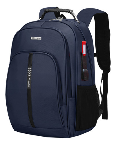 Mochila Bolsa Notebook Masculina Feminina Semi Impermeavel  Cor Azul