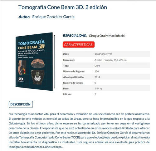 Tomografía Cone Beam 3d Atlas De Aplicaciones En Odontol 2ed