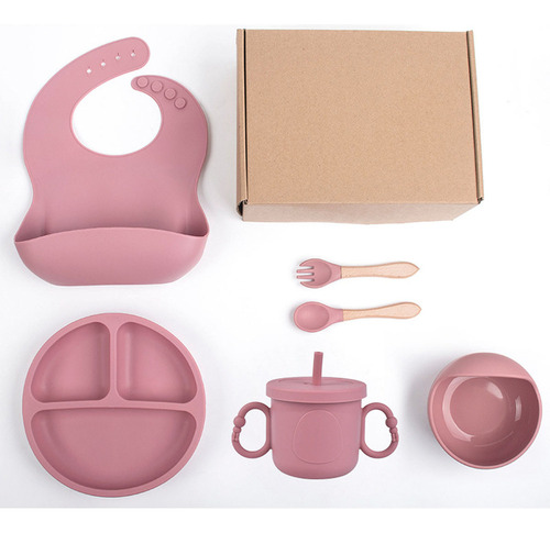 Plato De Alimentación Infantil De Silicona Set De Comida Par