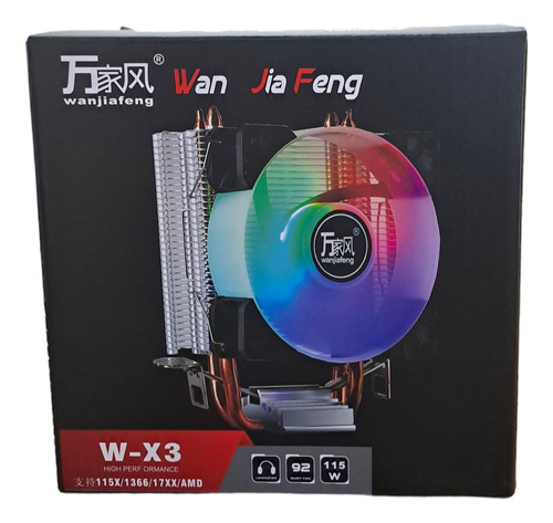 Disipador Torre Fan Cooler Wang Jia Feng W-x3 Amd Intel
