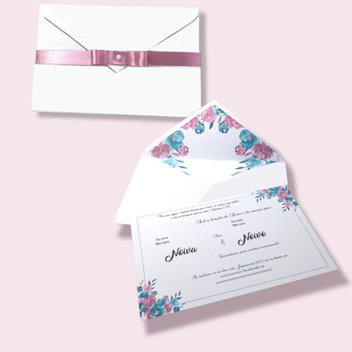 Convite Floral Casamento 11 Unidades