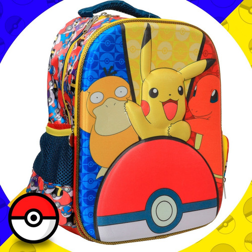 Imagen 3 de 6 de Mochila Pokemon Pikachu Caricatura Anime Escolar Original