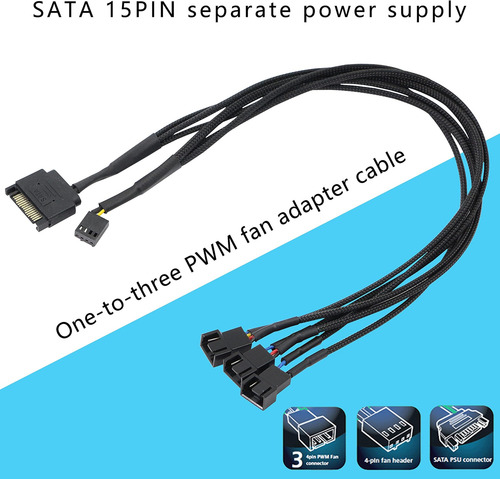 Xmsjsiy Sata A 3 Pines 4 Pines Pwm Adaptador De Ventilador H