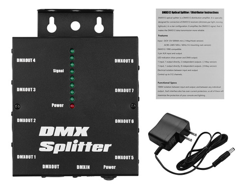 Amplificador De Áudio Disco Spliter Dmx512 Entrada E Amplifi