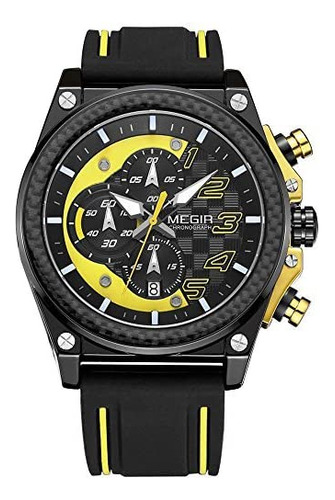 Megir Men's Sports Watches Fashion Chronograph Quartz Watch