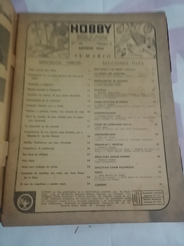 Revista Hobby 109 Ago 1945 Con Suplemento Velero Controlado