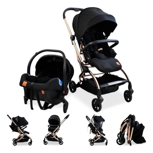 Carriola Travel System Confety Galactus Genesis Portabeb 360 Negro Dorado