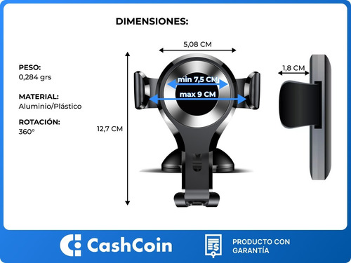 Soporte Baseus Celular Auto Gravity Car Mount Negro
