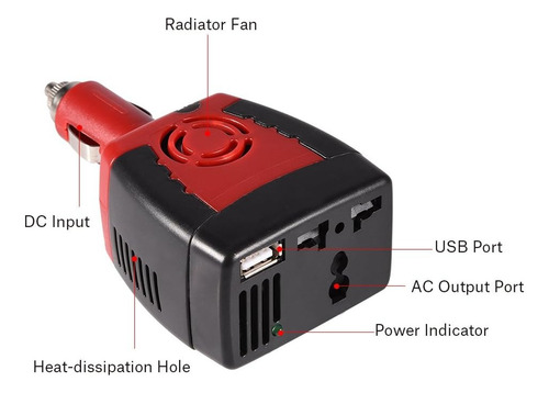 Enchufe Para Cargador Notebook Auto 12v A 220v Seguro Nuevo