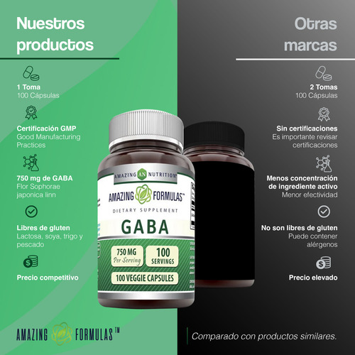 Amazing Formulas Gaba Fortalecimiento Sistema Inmune 100caps