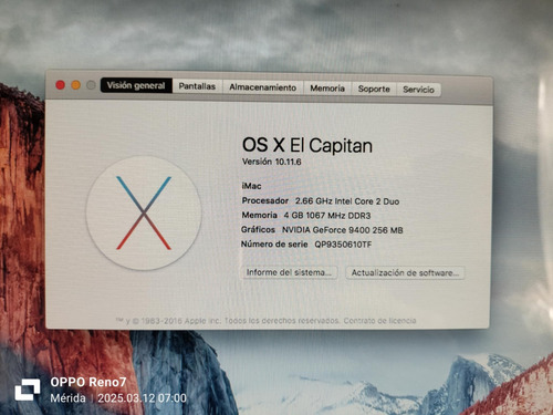Apple Imac A1224 320gb Dd 4g Ram Gris Oscuro (Usado)