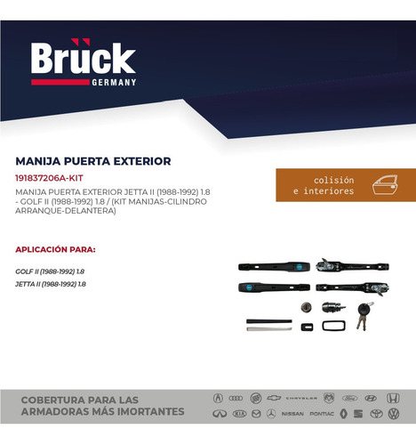 Kit Manijas Puerta Jetta 1990 1.8 8v 191837206akit